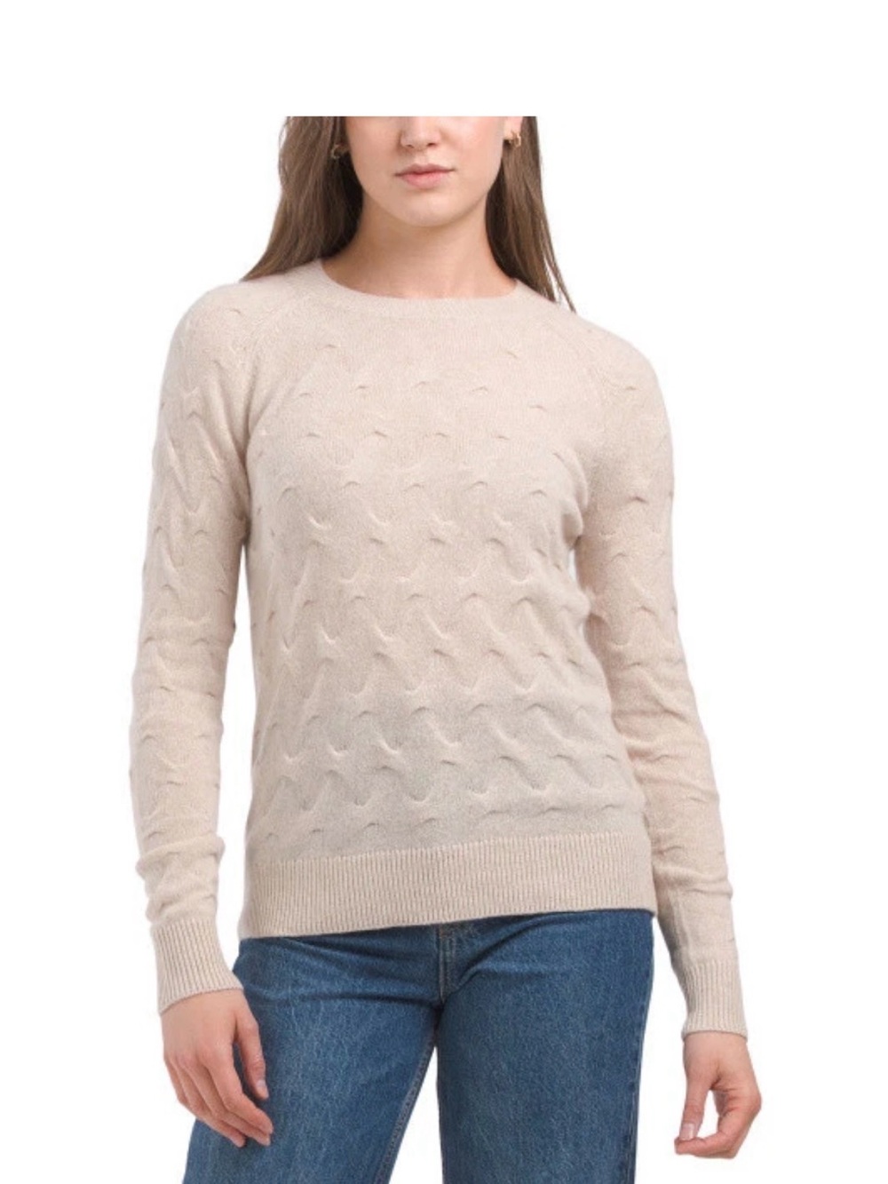 Theory Cashmere Tucked Sweater Twisted Textured Knit Beige Tan Small S